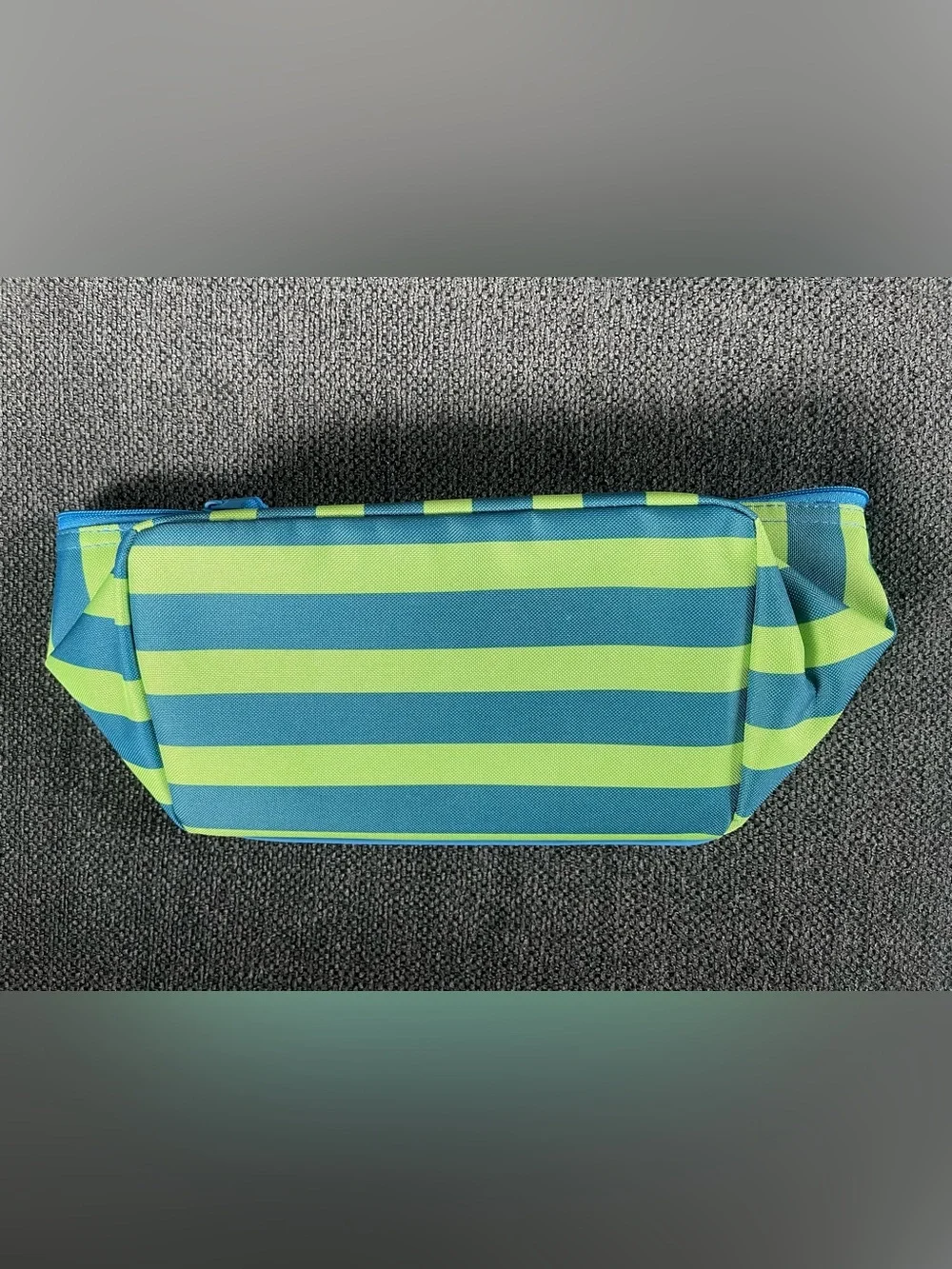 Trader Joe's Striped Mini Insulated Bag - Blue & Lime Green